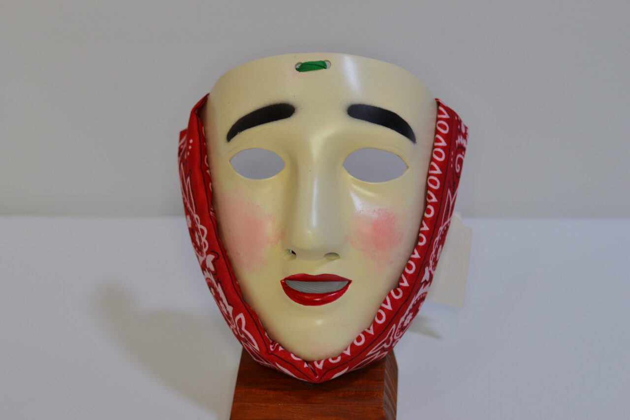Maschera Sartiglia indossabile anni 50/ 60 con labbra e sopracciglia dipinte