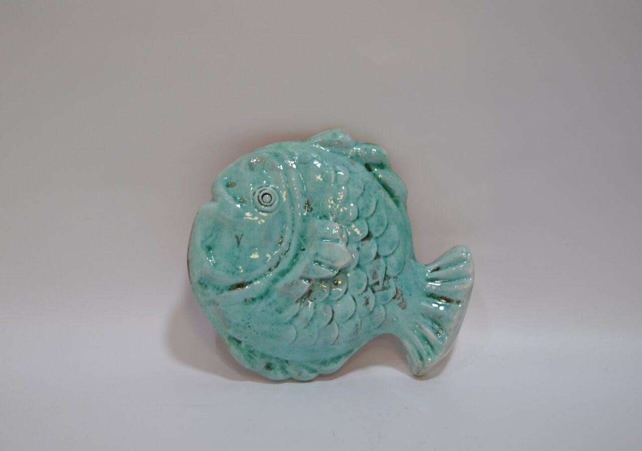Pesce in ceramica celeste acqua marina-da parete La Fenice