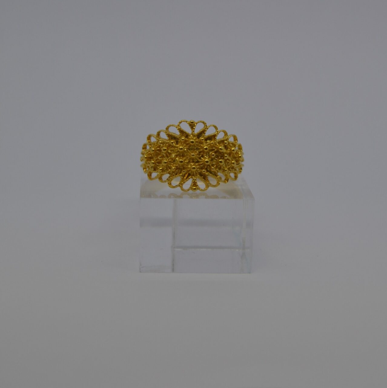Fede sarda anello in filigrana d’argento dorato Filu & Trama