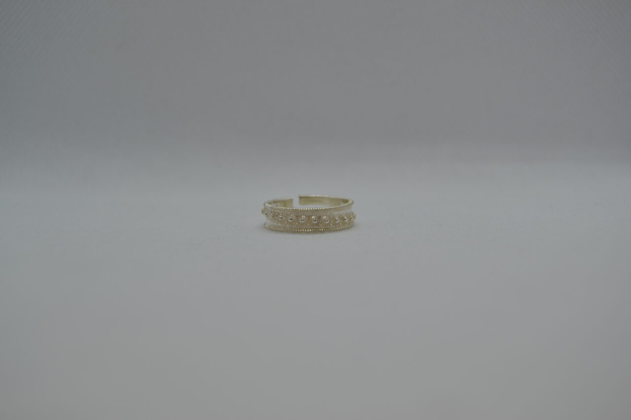 Fede sarda anello regolabile a fascia Sardegna in filigrana argento